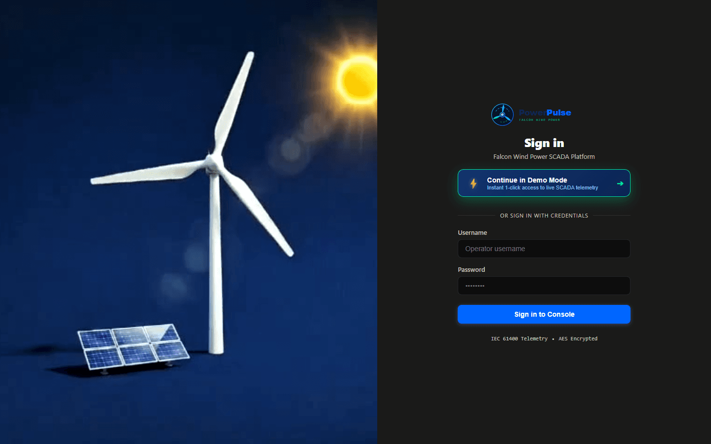 PowerPulse — Falcon Wind Power SCADA dashboard